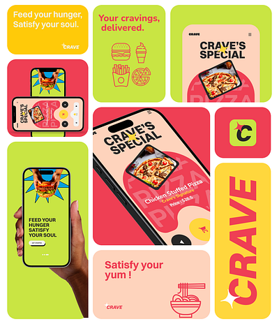 Crave: Your Cravings, Delivered appdesign appdevelopment crave feedyourhunger food fooddelivery fooddeliveryapp mobileapp satisfysyoursoul uiuxdesign userinterface yourcravingsdelivered