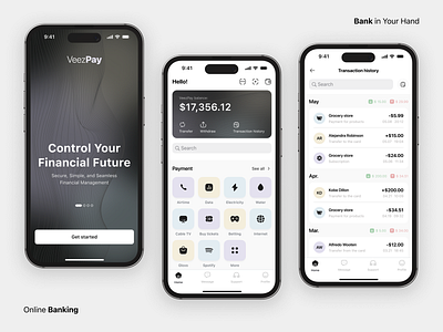 Mobile Banking App | VeezPay bank banking banking app card clean coin credit card design finance financial fintech app minimalist mobile mobile app money money transfer savings transactions uxui wallet