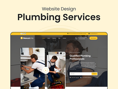 Plumbing service website design application creative design creativity design minimal design mockup plumber plumbing plumbing service service service booking ui ux