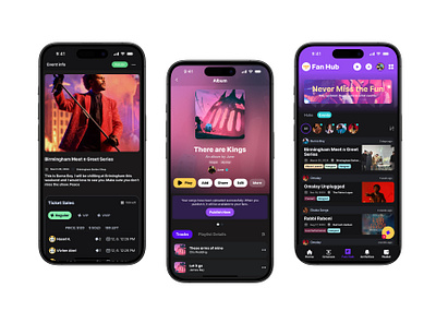 Music, Events and ticket on Grooveup Mobile - Dark mode booking events mobile music ticket