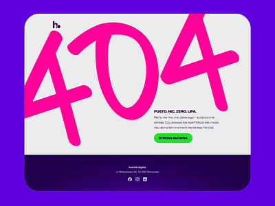 Animated 404 Page Design for a Digital Agency 404 agency animation branding clean digital error error page hot pink landing page marker motion design page web design