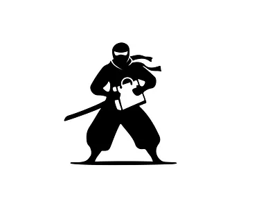 Shop Ninja ecommerce logo negative space ninja