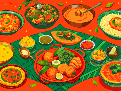 A Feast of Flavors: Celebrating Indian Cuisine graphic design illustration