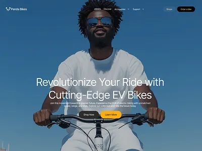 Electric Bike Landing Page agency website app best ui design bicycle bolt branding design ebike electric vehicles europe illustration landing page landingpagedesign logo transport uber ui website design