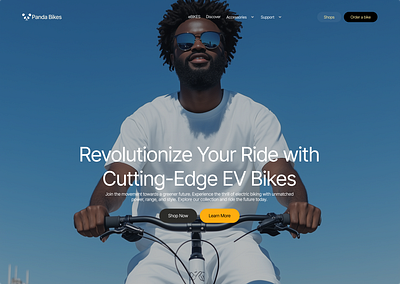 Electric Bike Landing Page agency website app best ui design bicycle bolt branding design ebike electric vehicles europe illustration landing page landingpagedesign logo transport uber ui website design