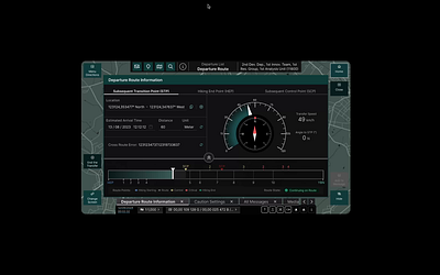 Portotype - Speedometer compass defenseui defenseux prototype route routetracking speed speedometer tabs tracking ui user interface