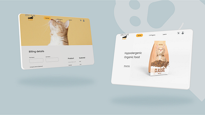 Cat Ecommerce UI branding design graphic design illustration typography ui ux vector