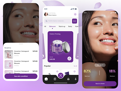 Skincare App Design app design e commerce graphic design morden design morden uiux skin skin products ui uiux