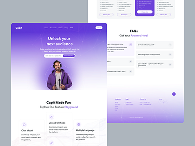 Capit Website caption editor portal purple ui video website