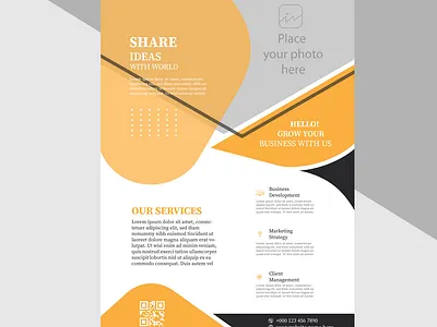 Radiate Energy with Yellow Flyer Design Graphics & Templates bright design