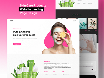 Skincare Products Landing page android app design app design business website dashboard design e commerce website figma design figma website graphic design landing page design products responsive website sketch skin skincare ui design ui ux design ux design website design website redesign xd