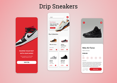 Drips Sneakers android mobile design ui