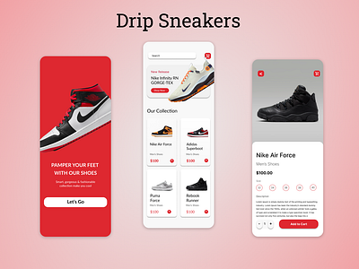 Drips Sneakers android mobile design ui