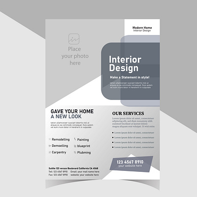 Sophisticated and Subtle: Grey Flyer Design Graphics & Templates minimalistic design