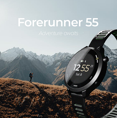 Garmin Forerunner 55 3d animation branding graphic design motion graphics