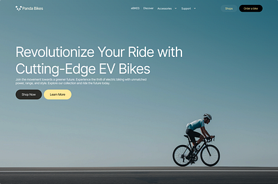 Panda Ebike : electric bycycles 3d bicycle transport ebike electric bike figma landing page logo ui ux desiugn website design