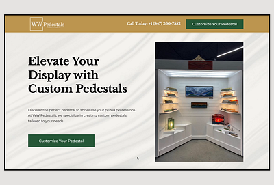 WW Pedestals Landing Page conversions cta digitalmarketing displays graphicdesign landingpage pedestals productdesign