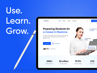 MedPrep Educational Website branding business e learning education learning platform learning website ui ui design ux ux design uxui web design website