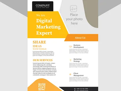 Brighten Your Promotions: Orange Flyer Design Graphics & Templat colorful design