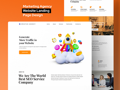 Marketing Agency Landing Page Design agency android app design app design business website dashboard design design e commerce website figma design figma website graphic design landing page design marketing responsive website ui ui design ui ux design website design