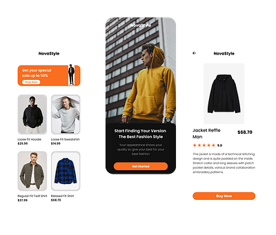 NovaStyle - Youth e-commerce platform android clothing e commerce mobile design ui