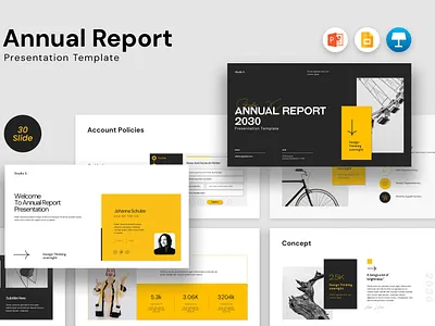 Annual Report Presentation Template annual report brand strategy branding company profile design graphic design guideline logo powerpoint presentation project proposal report strategy ui vector