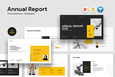 Annual Report Presentation Template annual report brand strategy branding company profile design graphic design guideline logo powerpoint presentation project proposal report strategy ui vector