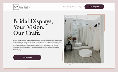 WW Bridal Landing Page branding bridal digitaldesign displays elegance graphicdesign landingpage pedestals