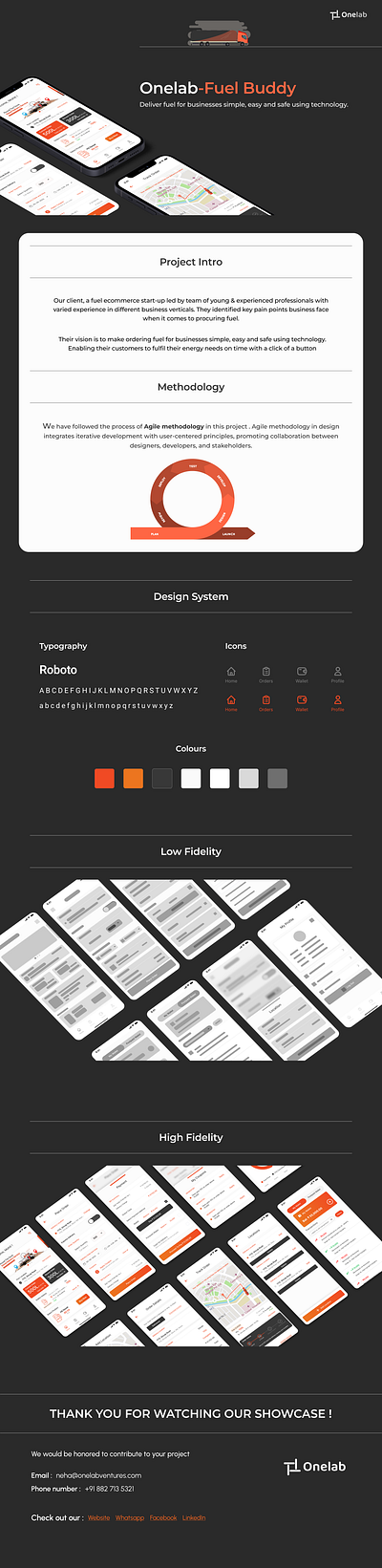 Onelab-Fuel Buddy branding fuel delivery mobile app design onelab startup style guide ui user interface ux