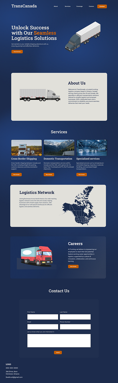 TransCanada - Trucking logistics company logistics transport trucking trucks ui ux web design website