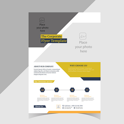 Radiate Energy with Yellow Flyer Design Graphics & Templates bright design