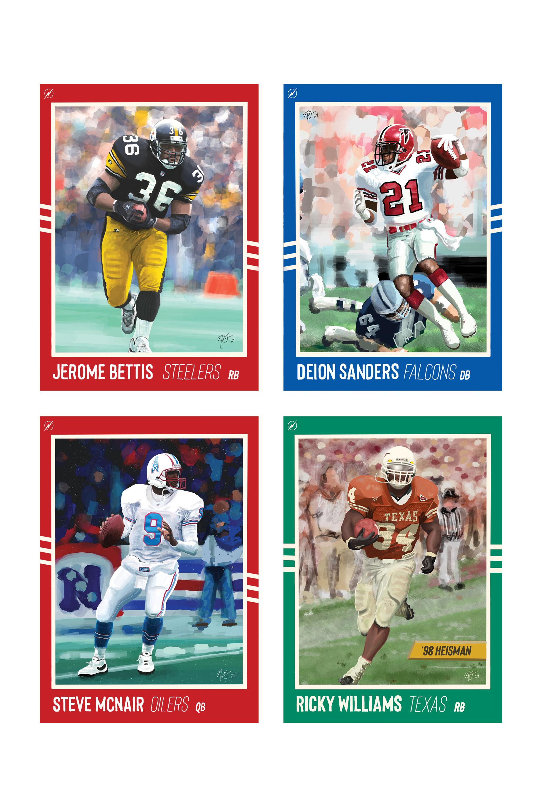 Football Cards football football cards hand drawn illustration nfl sketches sport trading cards