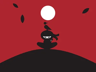 NINJA aftereffects animation bird character character animation illustration leaves moov motion design motion graphics ninja noise quick quiet tools wind