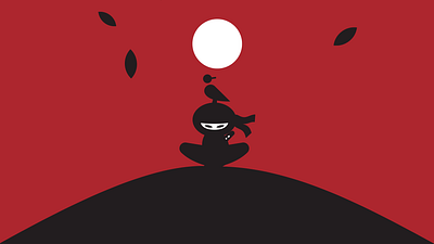 NINJA aftereffects animation bird character character animation illustration leaves moov motion design motion graphics ninja noise quick quiet tools wind