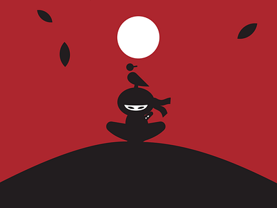 NINJA aftereffects animation bird character character animation illustration leaves moov motion design motion graphics ninja noise quick quiet tools wind