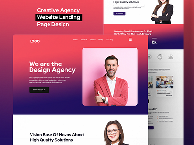 Creative Agency Landing Page Design android app design app design business website dashboard design e commerce website figma design figma website graphic design landing page design psd responsive website sketch ui design ui ux design ux design web design website design website landing page website redesign xd