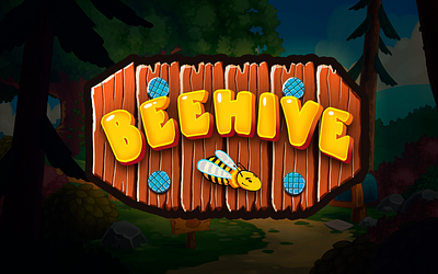 Game Title (Beehive) 2d game art game art game artist game title game ui ui artist