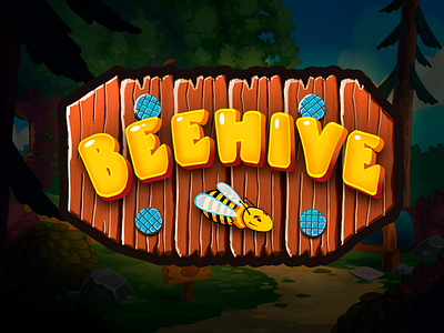 Game Title (Beehive) 2d game art game art game artist game title game ui ui artist