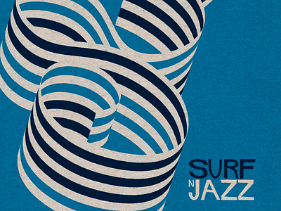 Surf n Jazz | Vintage Poster analog design graphic design illustration illustrator jazz modern modernism old paper poster print saul bass surf vector vintage