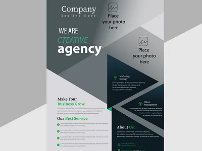 Elegant and Professional: Black Flyer Design Graphics & Template sophisticated design