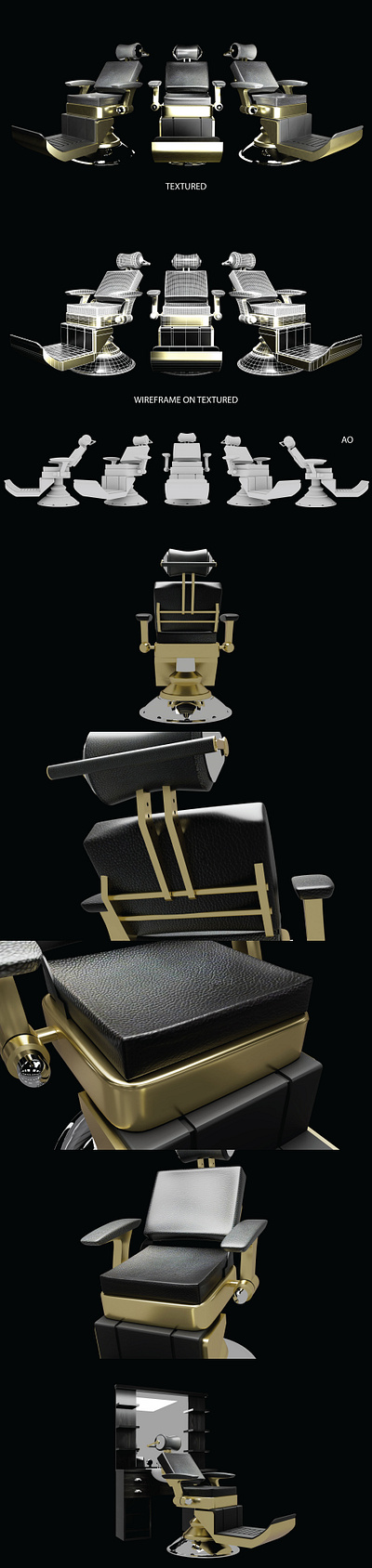 Modernism Barber Chair 3d animation motion graphics