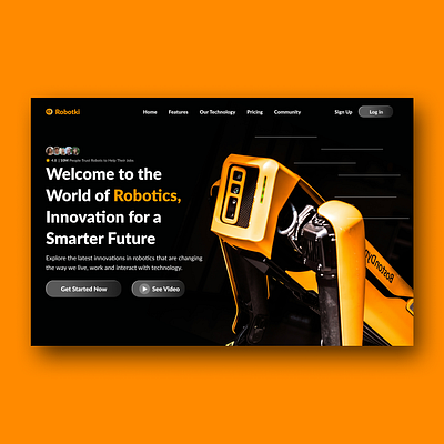 Robotki - Robotics Company Website ai application artificial intelligence branding figma robot robotics smart smart future uiux web design web development website