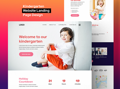 Kindergarten Website Design android app design app design business website dashboard design e commerce website figma design figma website graphic design landing page design psd responsive website sketch ui design ui ux design ux design web design website design website landing page website redesign xd