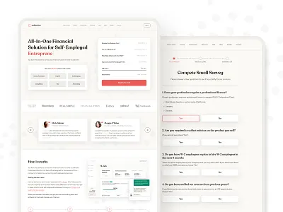 Financial Solutions for Self-Employed - UI/UX Redesign branding case study conversion optimization design financial services form form design landing page landing page design modern modern design pricing saas ui ui design user experience ux