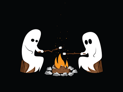 Ghost Roast autumn campfire camping dark fall fire friends ghost ghosts halloween marshmallows night october roast roasting mashmallows smores spooky