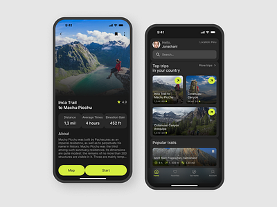 Application for hiking app for mobile design hiking mobile app ui ux uxui