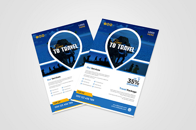 Travel Flyer Design Template | Time To Travel Flyer. adobe illustrator adobe photoshop advertising advertising design agency flyer brand poster branding company flyer company poster design event flyer flyer design flyers graphic design illustration poster design time to travel travel flyer travel post travel poster