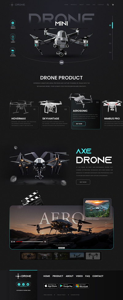 Drone Product website design adobe photoshop blender branding css3 drone graphic design htm5 javascript landing page logo product uiux web web design website website design wordpress