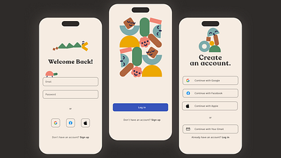 Log in / Sign up Interface figma graphic design ios login interface loginsignin mobile app design ui uiux user experience user interface ux