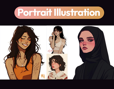 Portrait Illustrations 2d 3d animation anime branding character design concept art design digital art fantasy art girl graphic design illustration logo motion graphics portrait portrait illustration ui women